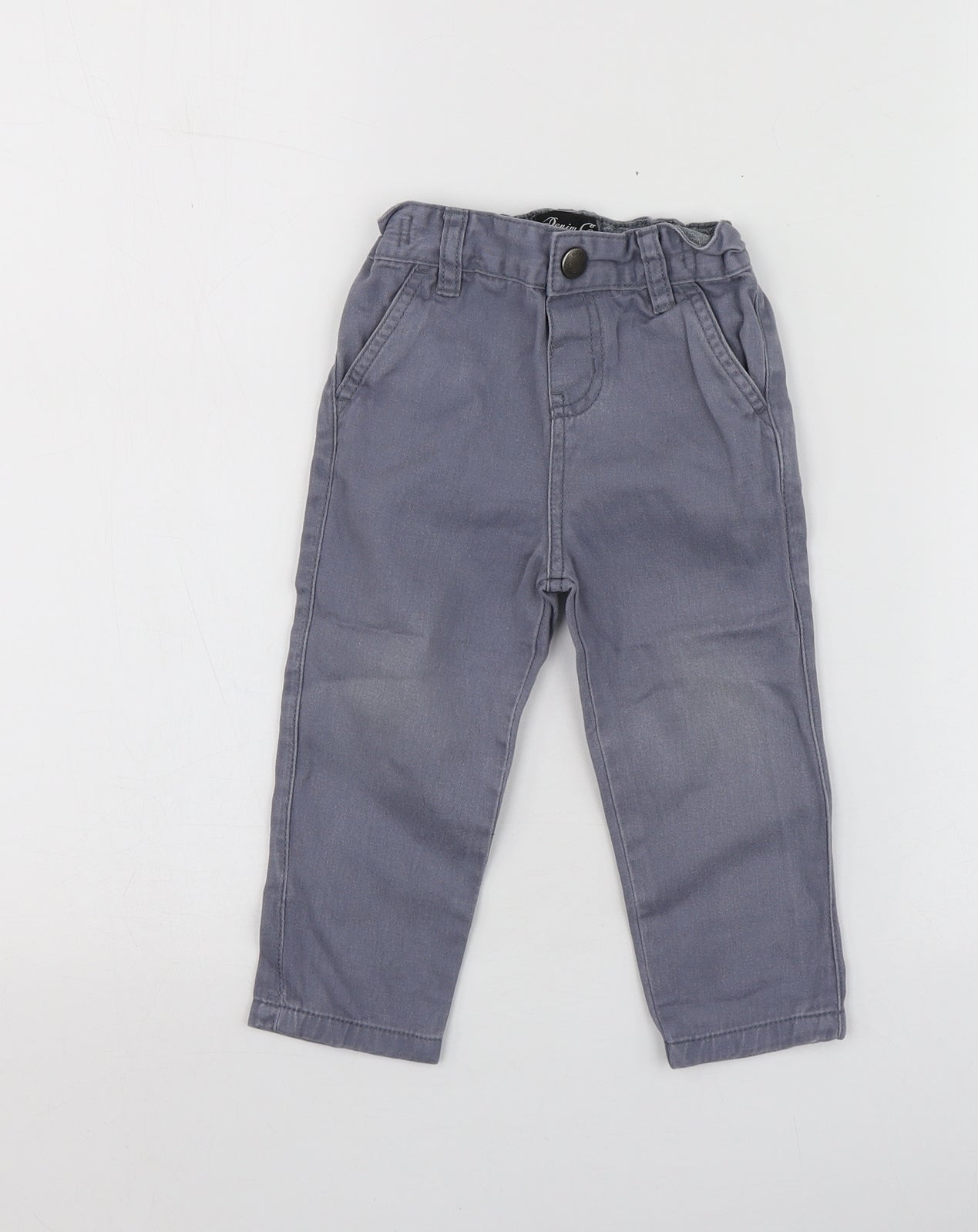 Denim.Co Boys Grey  Cotton Jogger Trousers Size 18-24 Months