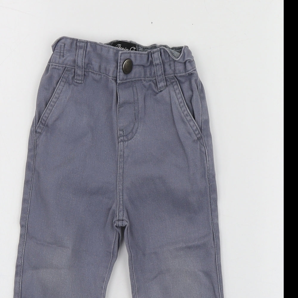 Denim.Co Boys Grey  Cotton Jogger Trousers Size 18-24 Months
