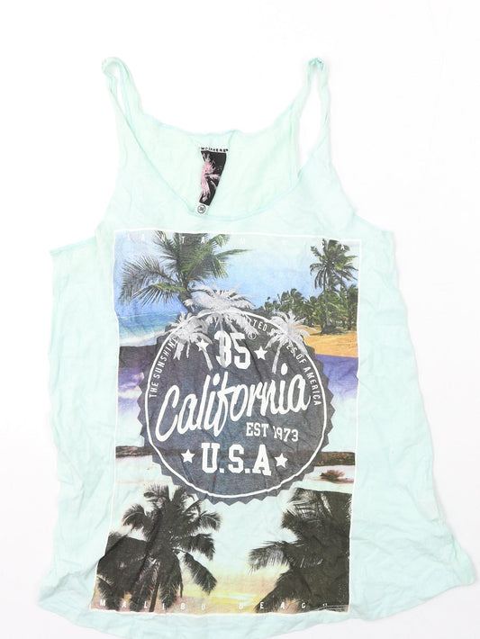 Womens UK Size 8 Atmosphere Blue Basic Tank