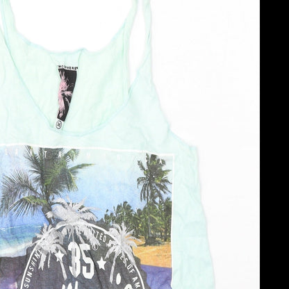 Womens UK Size 8 Atmosphere Blue Basic Tank