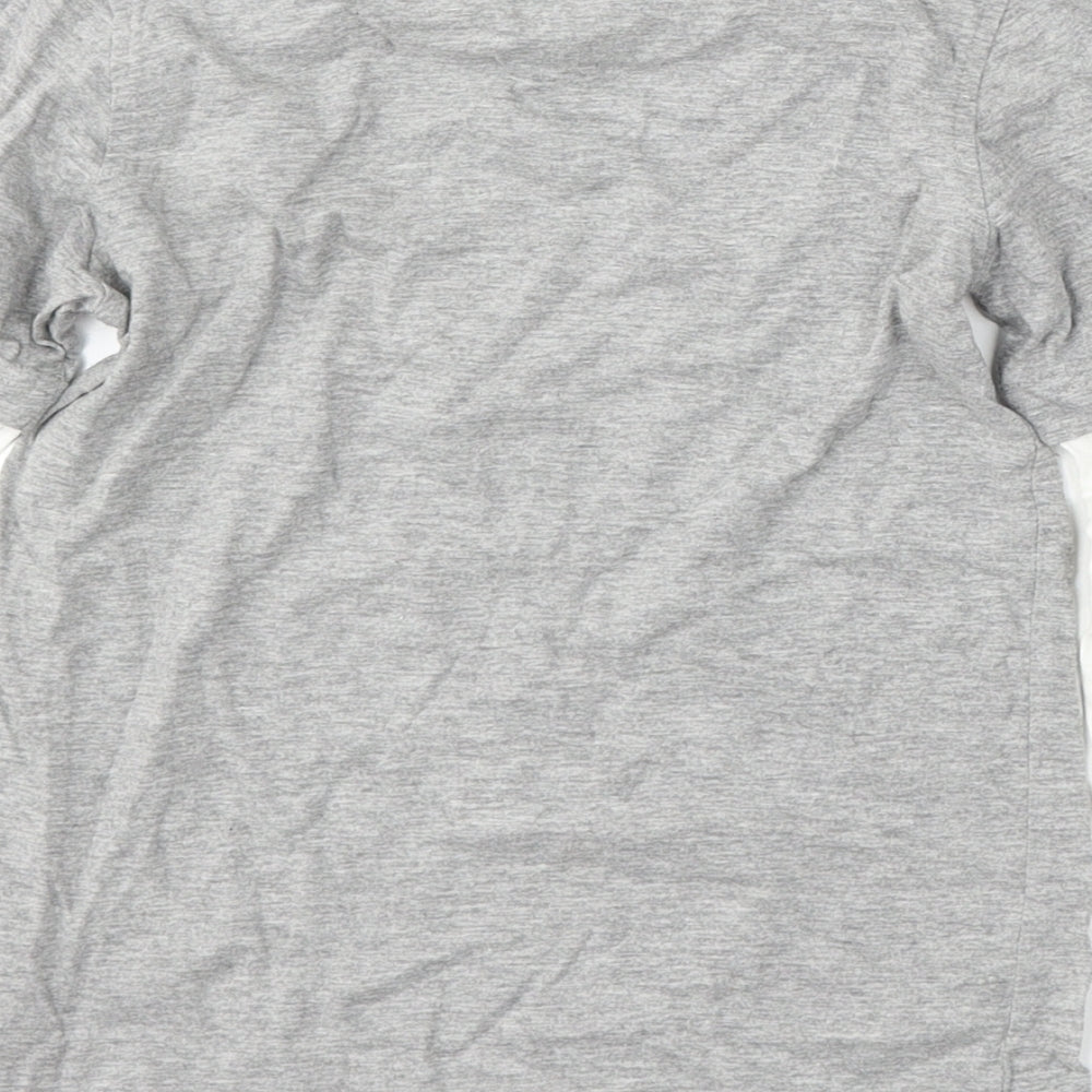 George Girls Grey Geometric Cotton Basic T-Shirt Size 6-7 Years Round Neck