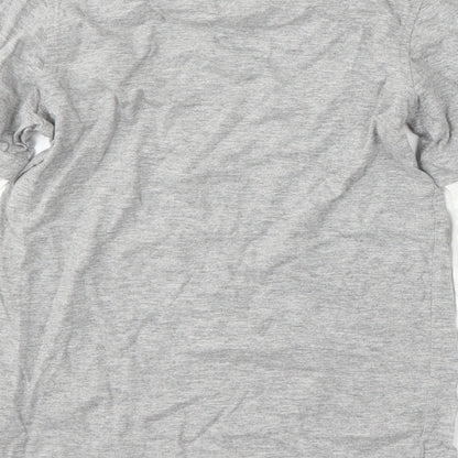 George Girls Grey Geometric Cotton Basic T-Shirt Size 6-7 Years Round Neck