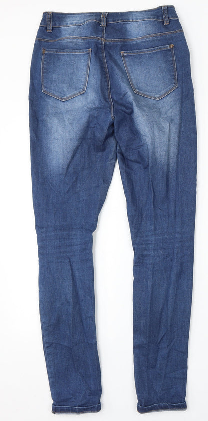 Dunnes Stores Womens Blue  Cotton Skinny Jeans Size 8 L30 in Regular Button