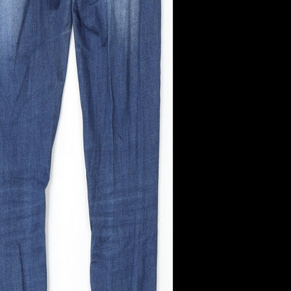 Dunnes Stores Womens Blue  Cotton Skinny Jeans Size 8 L30 in Regular Button