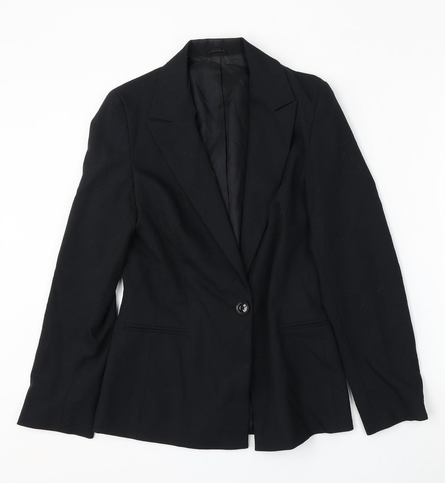 Warehouse Womens Black  Polyester Jacket Suit Size 8