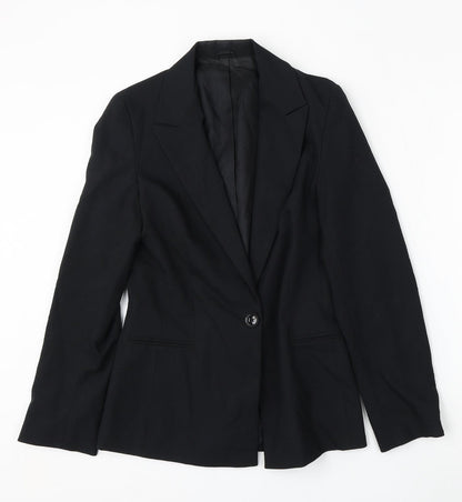 Warehouse Womens Black  Polyester Jacket Suit Size 8