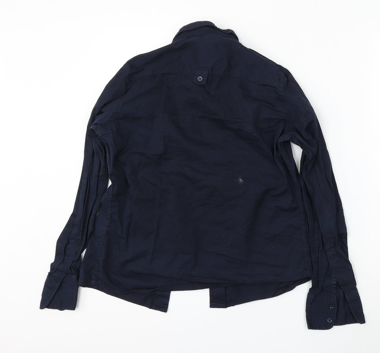 Womens UK Size S Russell Blue Basic Button-Up