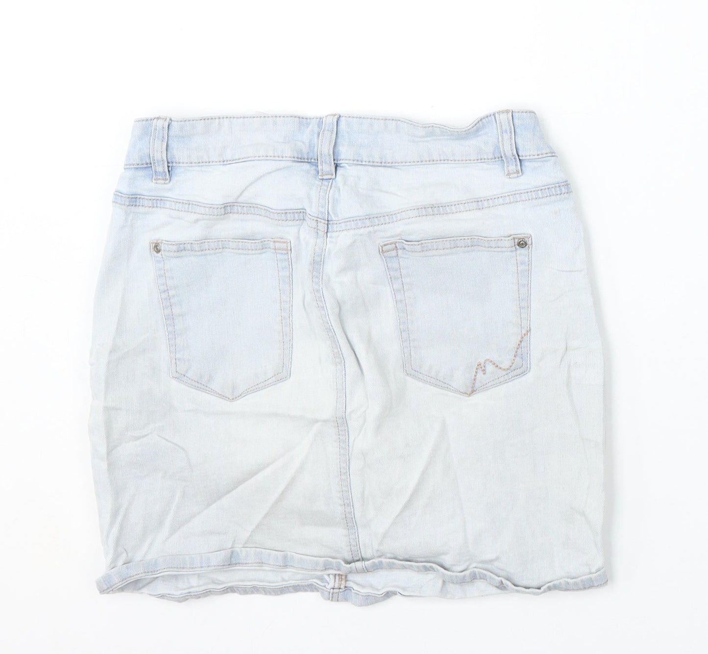 NEXT Womens Blue  Cotton Straight & Pencil Skirt Size 8