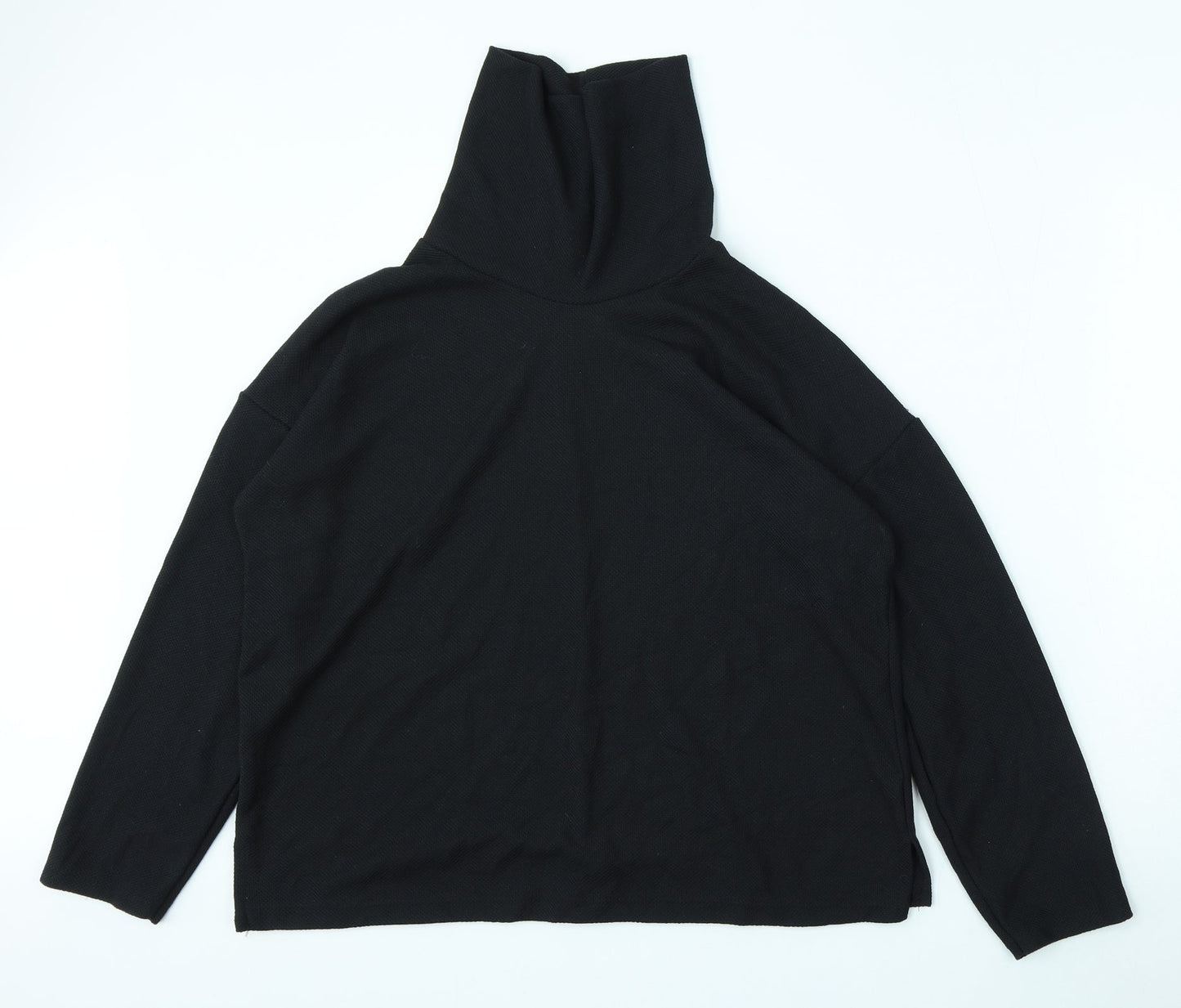 Nuova Collezione Womens Black High Neck  Viscose Pullover Jumper Size L