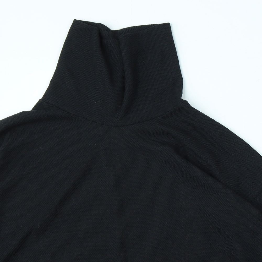 Nuova Collezione Womens Black High Neck  Viscose Pullover Jumper Size L