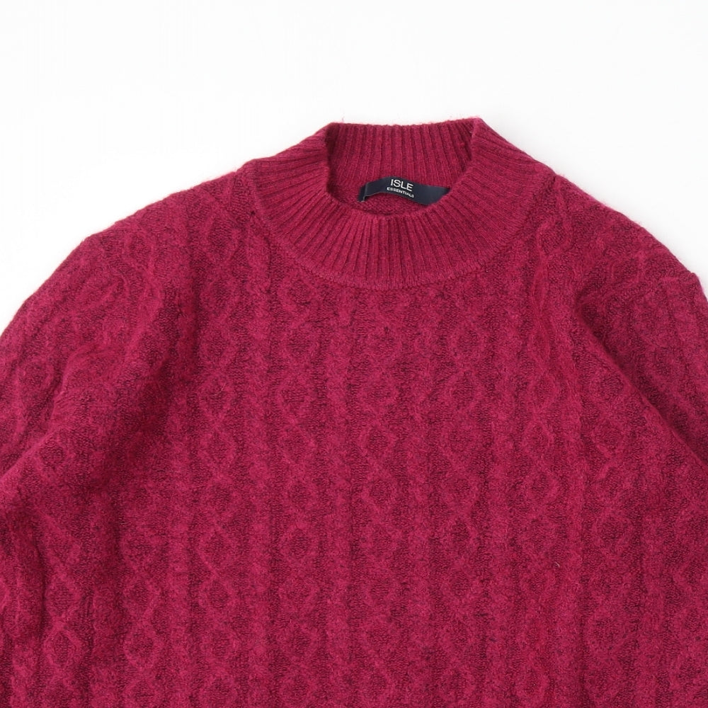 Womens UK Size M Isle Essentials Purple Pullover Jumper