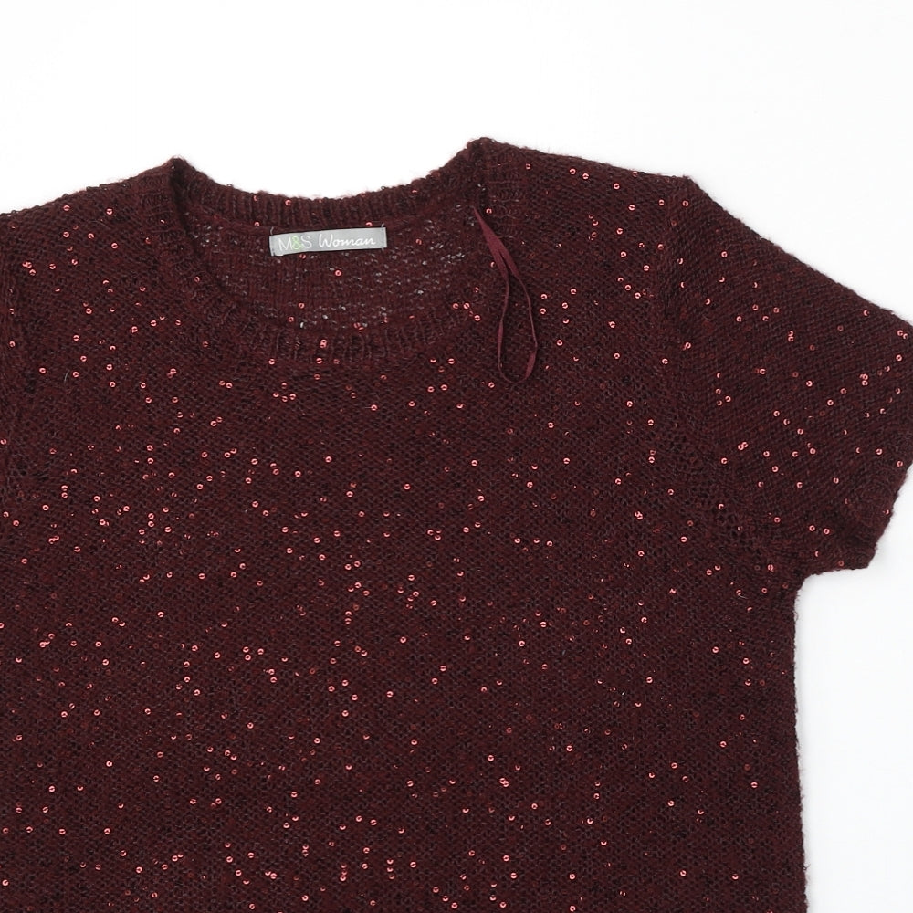 Womens UK Size 14 Marks and Spencer Red Pullover Jumper