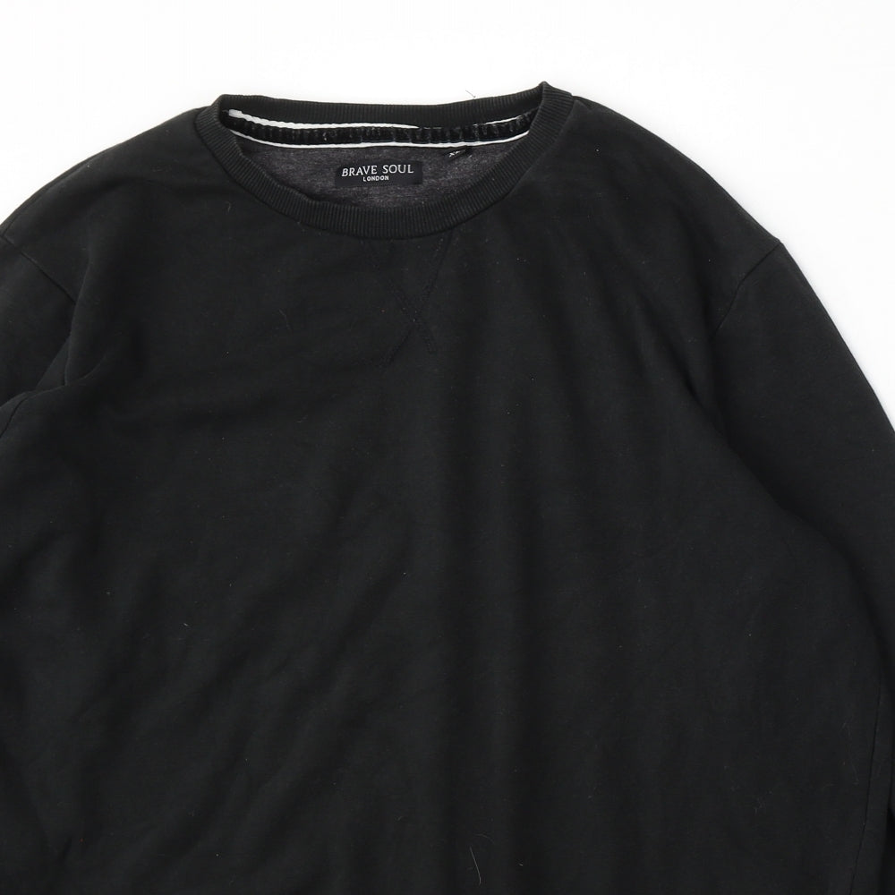 Mens UK Size XL Brave Soul Black Pullover Sweatshirt