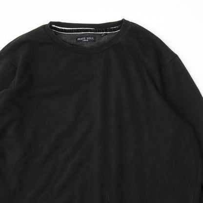 Mens UK Size XL Brave Soul Black Pullover Sweatshirt