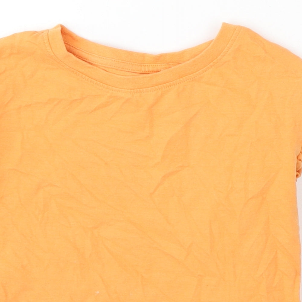 NEXT Girls Orange  Cotton Basic T-Shirt Size 5 Years Round Neck