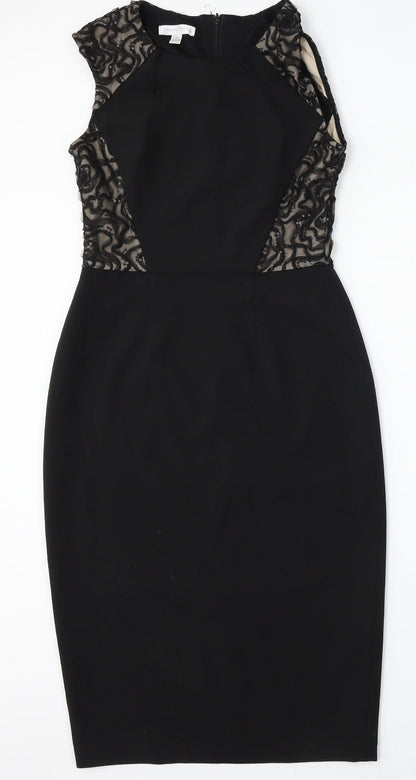 London Times Womens Black  Polyester Bodycon  Size 4  Round Neck
