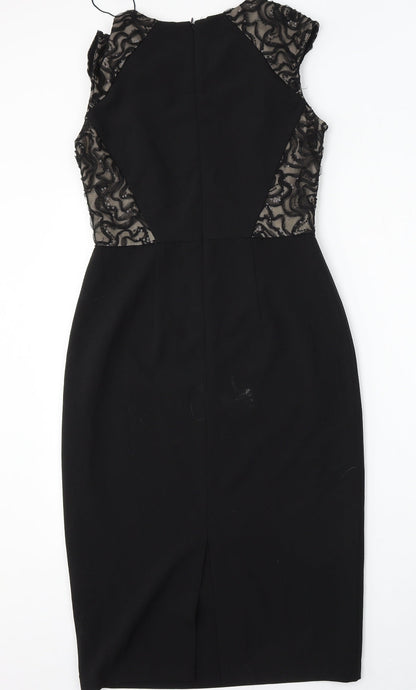 London Times Womens Black  Polyester Bodycon  Size 4  Round Neck
