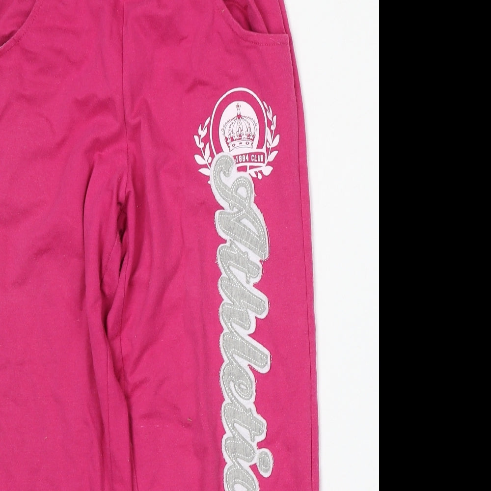 Denim & Co. Womens Pink  Polyester Jogger Trousers Size 8 L20 in Regular