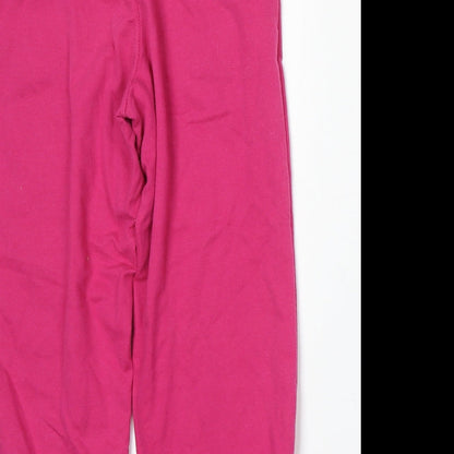 Denim & Co. Womens Pink  Polyester Jogger Trousers Size 8 L20 in Regular