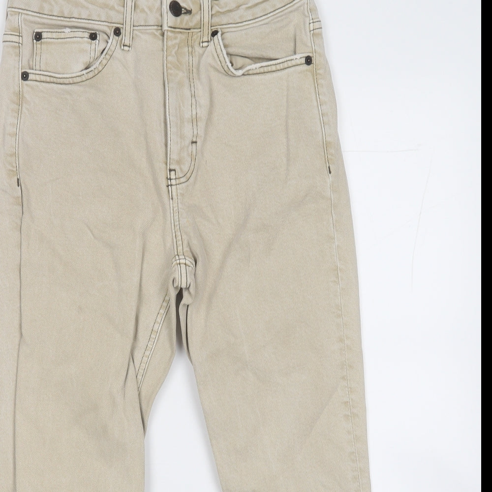 Topshop Womens Beige  Cotton Straight Jeans Size 30 L23 in Regular
