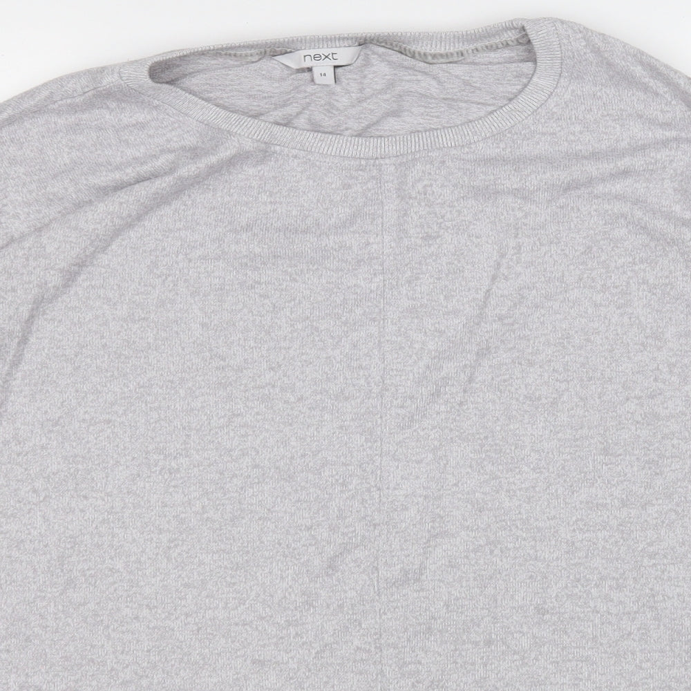 NEXT Womens Grey Round Neck  Polyester Pullover Jumper Size 14
