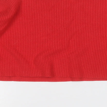 Womens UK Size S Bershka Red Pullover Jumper