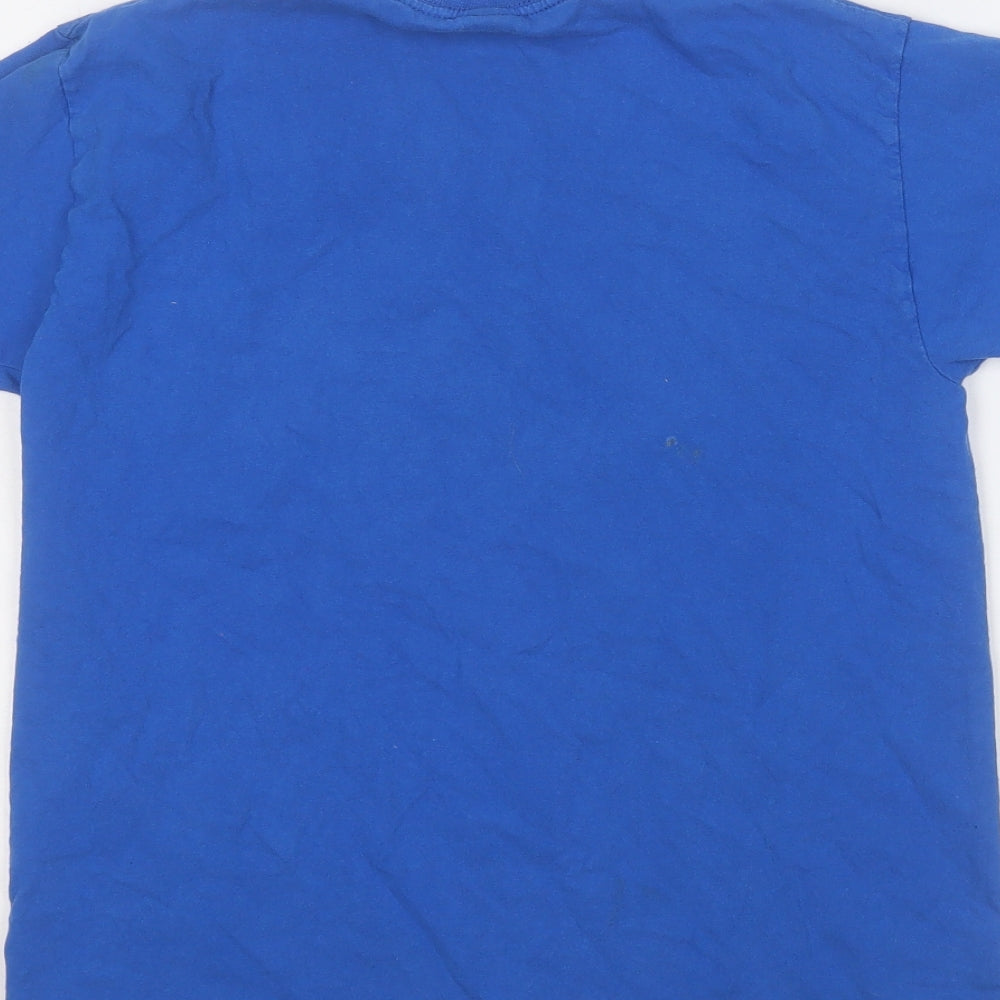Fruit of the Loom Boys Blue  Cotton Basic T-Shirt Size 9-10 Years Round Neck
