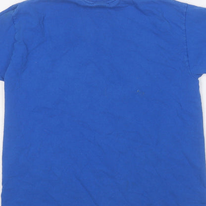Fruit of the Loom Boys Blue  Cotton Basic T-Shirt Size 9-10 Years Round Neck