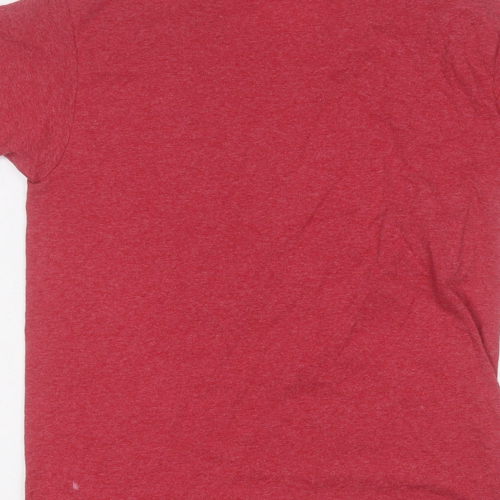 Fruit of the Loom Boys Red  Cotton Basic T-Shirt Size 9-10 Years Round Neck