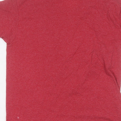 Fruit of the Loom Boys Red  Cotton Basic T-Shirt Size 9-10 Years Round Neck