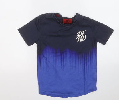 DFND Boys Blue  Polyester Basic T-Shirt Size S Round Neck