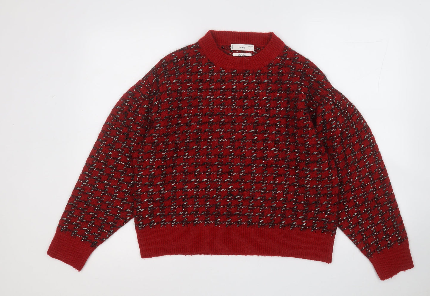 Womens UK Size S MNG Red Pullover Jumper