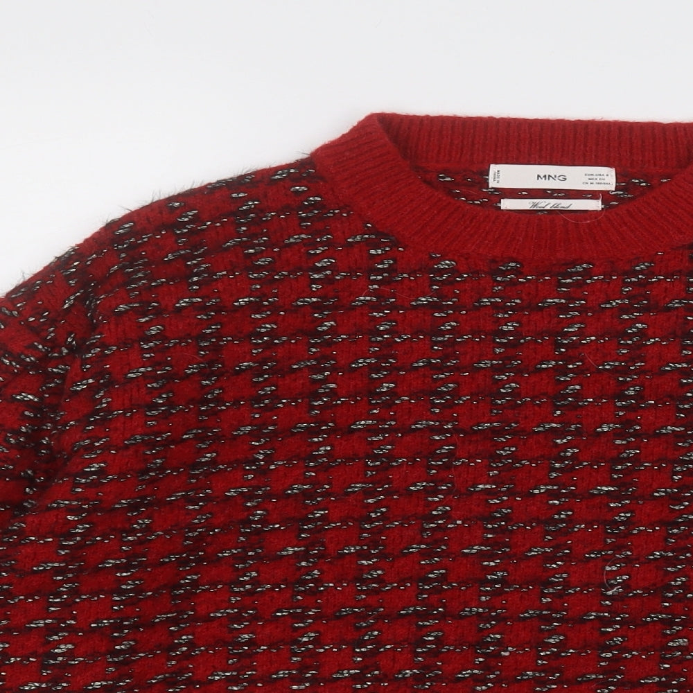 Womens UK Size S MNG Red Pullover Jumper