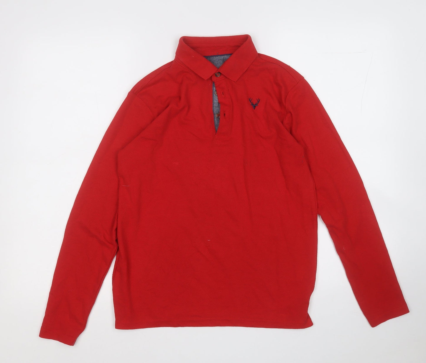 Dunnes Stores Boys Red  Polyester Basic Polo Size L Collared