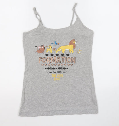 Womens UK Size 6 love to lounge Grey Basic Tank