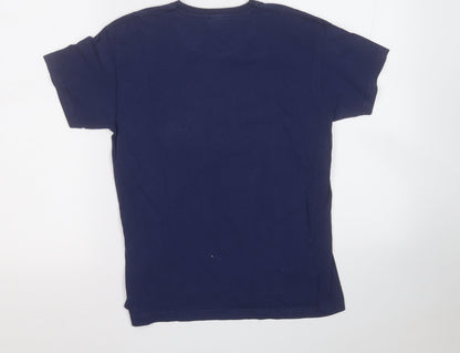 Fruit of the Loom Boys Blue  Cotton Basic T-Shirt Size 9-10 Years Round Neck  - I paused my game to be here