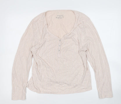 Primark Womens Pink V-Neck  Viscose Pullover Jumper Size 12