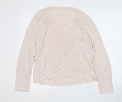 Primark Womens Pink V-Neck  Viscose Pullover Jumper Size 12