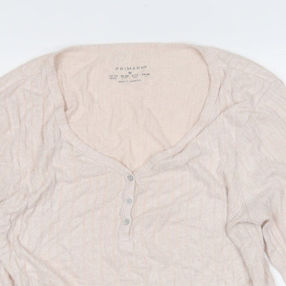 Primark Womens Pink V-Neck  Viscose Pullover Jumper Size 12