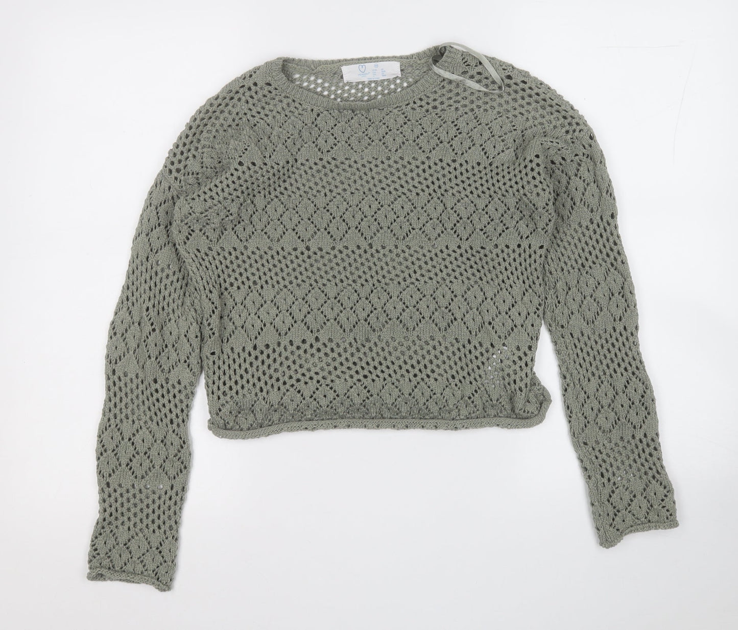 Primark Womens Green Round Neck  Polyester Pullover Jumper Size 6