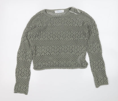 Primark Womens Green Round Neck  Polyester Pullover Jumper Size 6