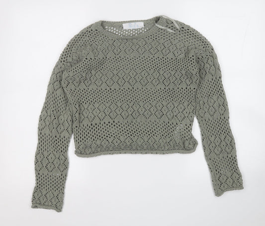 Primark Womens Green Round Neck  Polyester Pullover Jumper Size 6