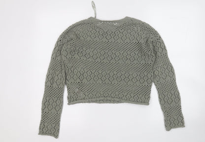 Primark Womens Green Round Neck  Polyester Pullover Jumper Size 6