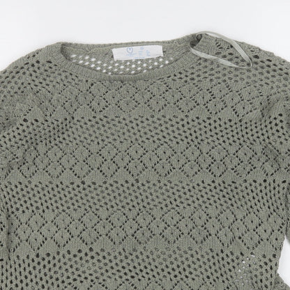 Primark Womens Green Round Neck  Polyester Pullover Jumper Size 6