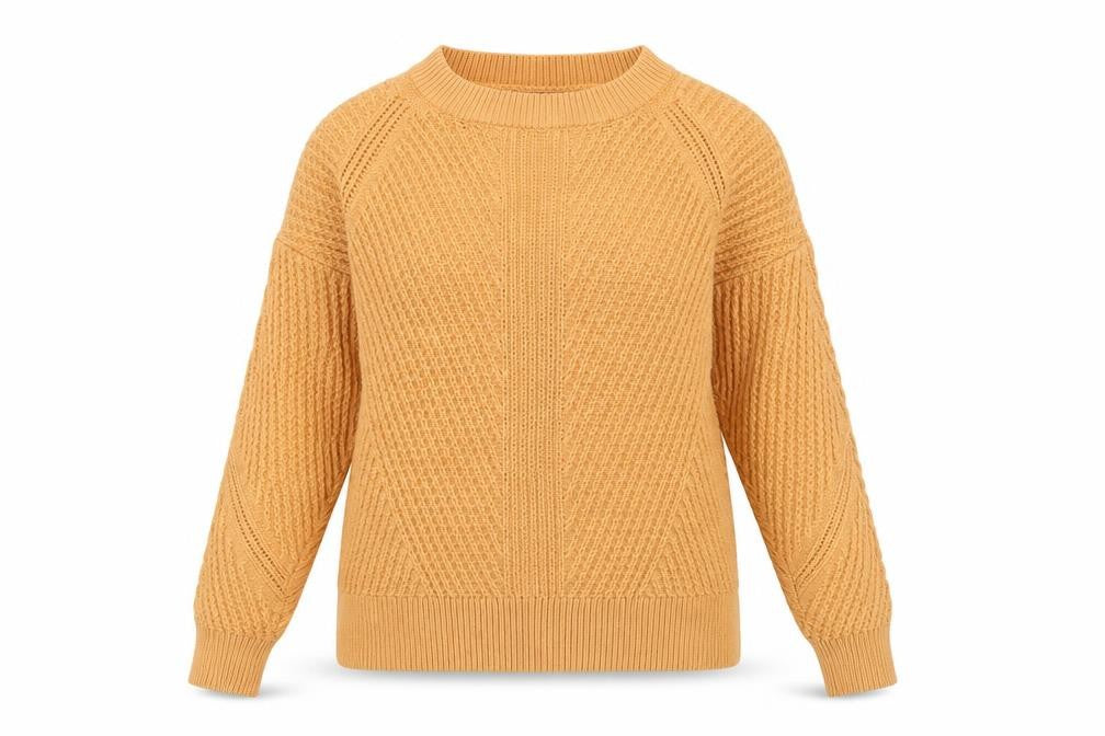 Marks and Spencer Womens Yellow Round Neck  Cotton Pullover Jumper Size S