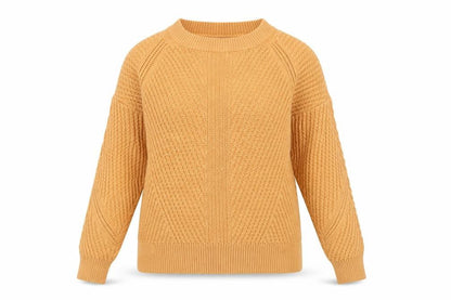 Marks and Spencer Womens Yellow Round Neck  Cotton Pullover Jumper Size S