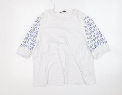 Womens UK Size M Gallery White Basic Polo