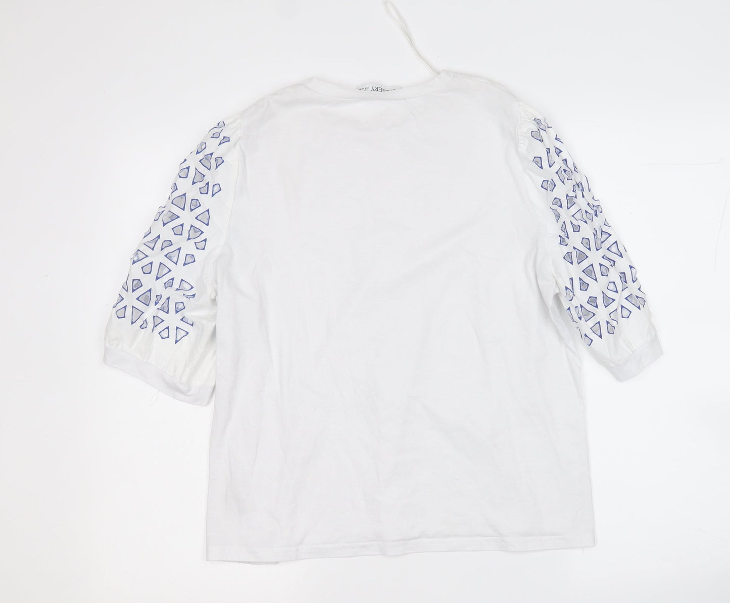 Womens UK Size M Gallery White Basic Polo