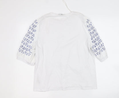 Womens UK Size M Gallery White Basic Polo