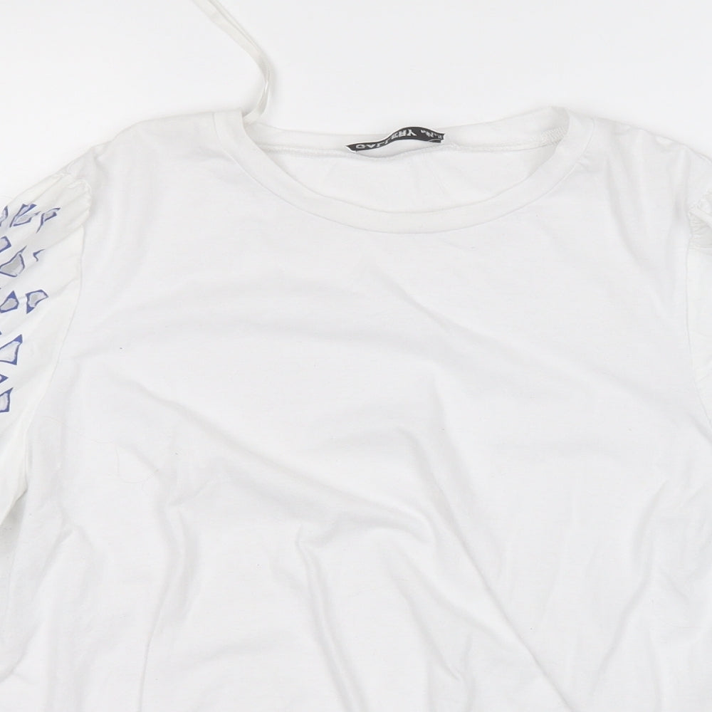 Womens UK Size M Gallery White Basic Polo